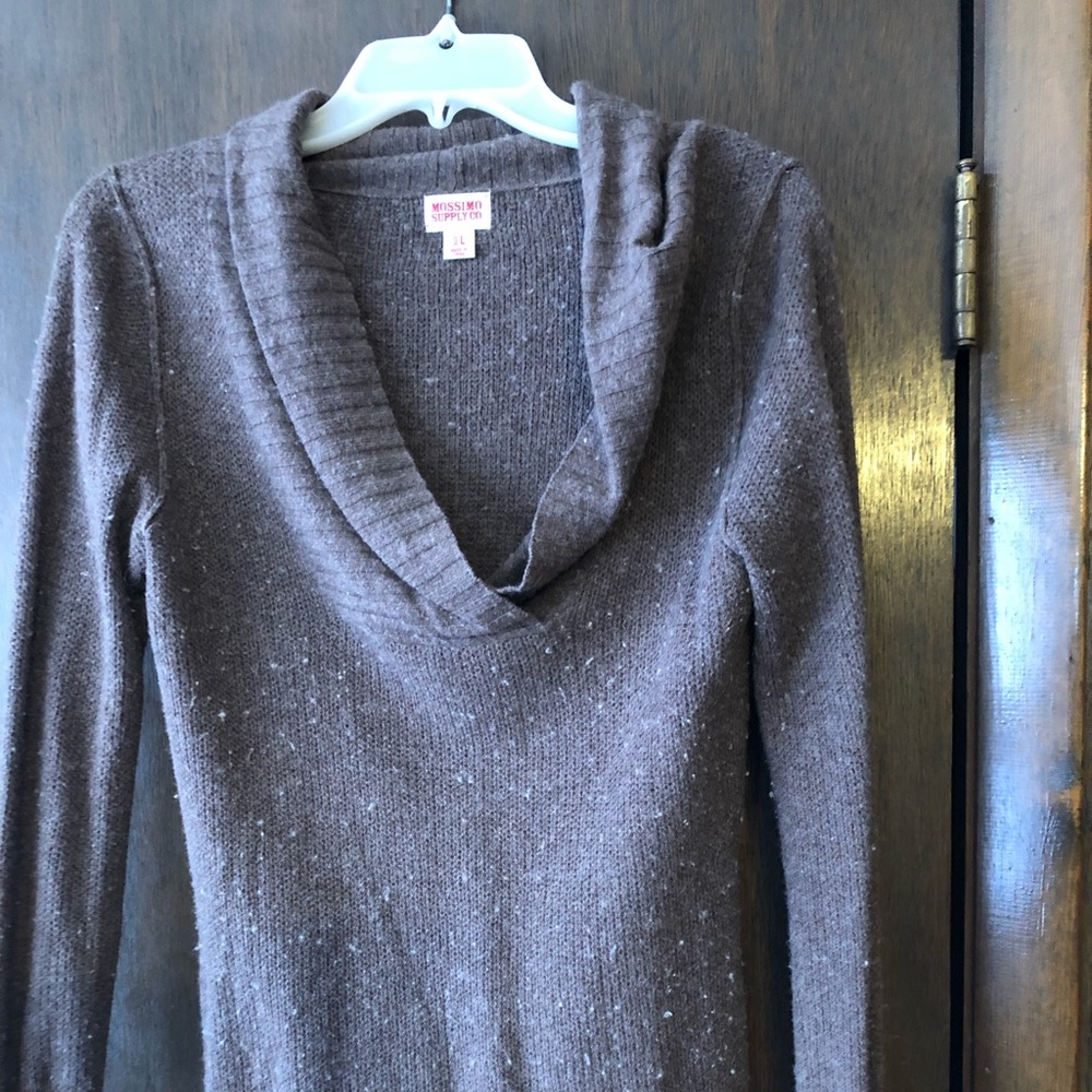 Brown cowl neck sweater